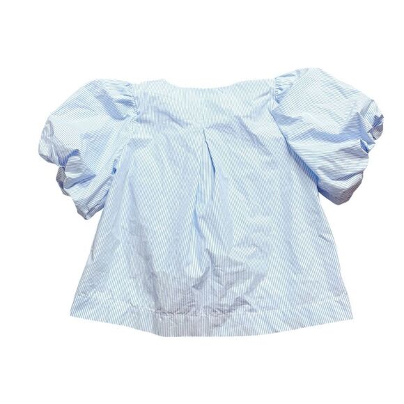 NWOT KATE SPADE X TARGET Blue and White Striped Puff Sleeve Blouse Size Small - Picture 4 of 7
